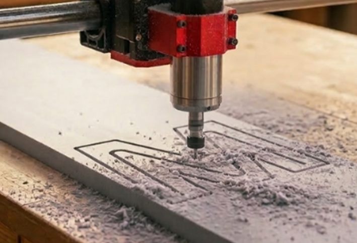 Corte Router CNC de gran formato en taller Garza Azul
